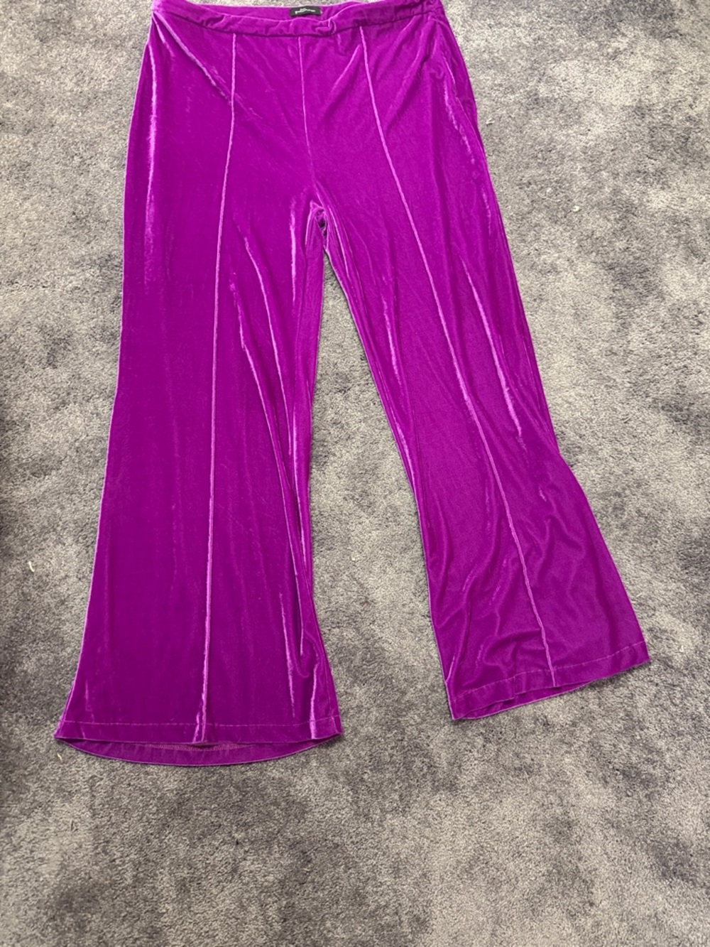 Velvet Wide-Leg Pants in Bright Magenta